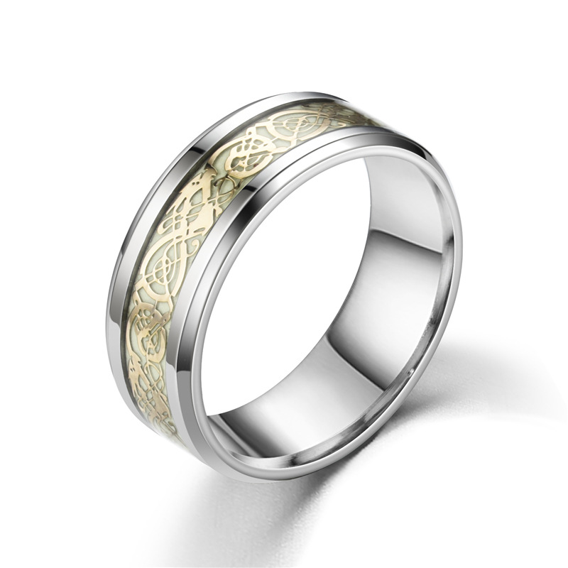 Chine Bandes de mariage en gros pour hommes Bague en carbure de tungstène Bague de dragons lumineux pour hommes Noctilucent Night Light Bandes de mariage en tungstène Fabricants