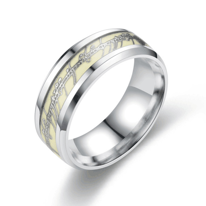 Women's and Men's Tungsten Wedding Bands Luminous Glowing Lord of Ring Inlaid Tungsten Wedding Bands Ring China Manufacturer