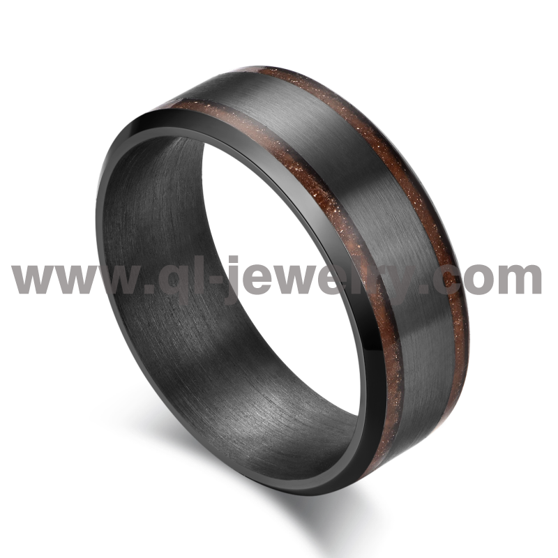 Seltener Ehering aus Metall für Männer und Frauen 8 mm Ring aus reinem Tantal mit abgeschrägten Kanten und Inlay aus orangefarbenem Sandstein Hersteller aus China