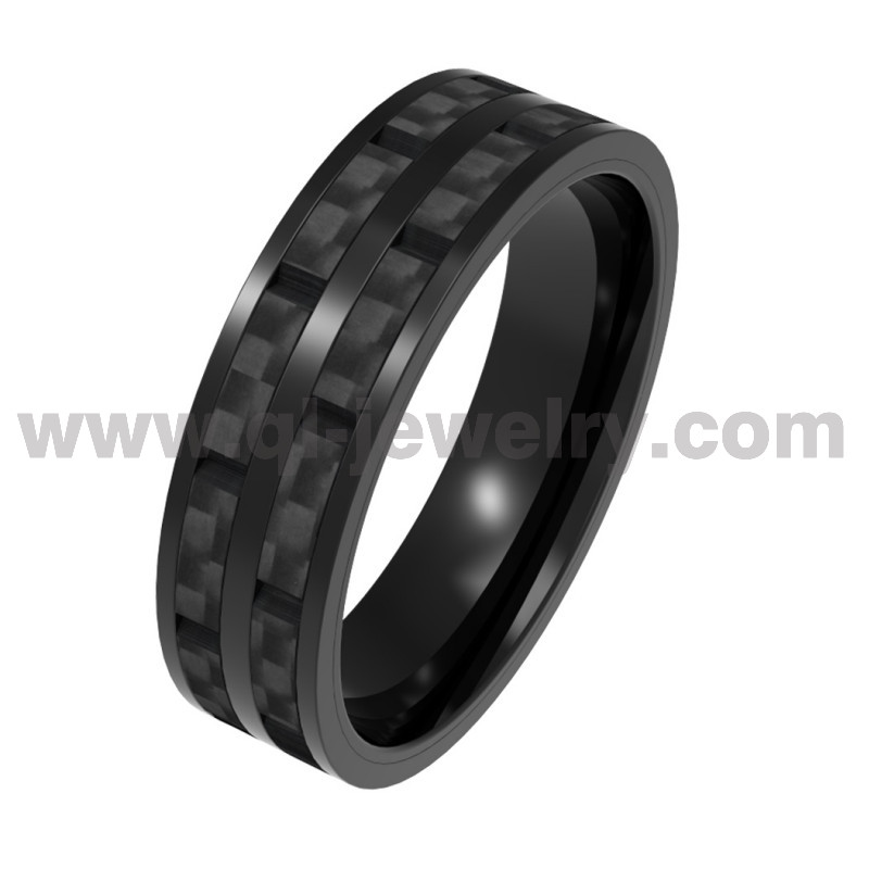 Leichtes Gewicht gefälschter Kohlefaser Ring 8 mm schwarzer Kohlefaser und Titanring Ehering China Hersteller China