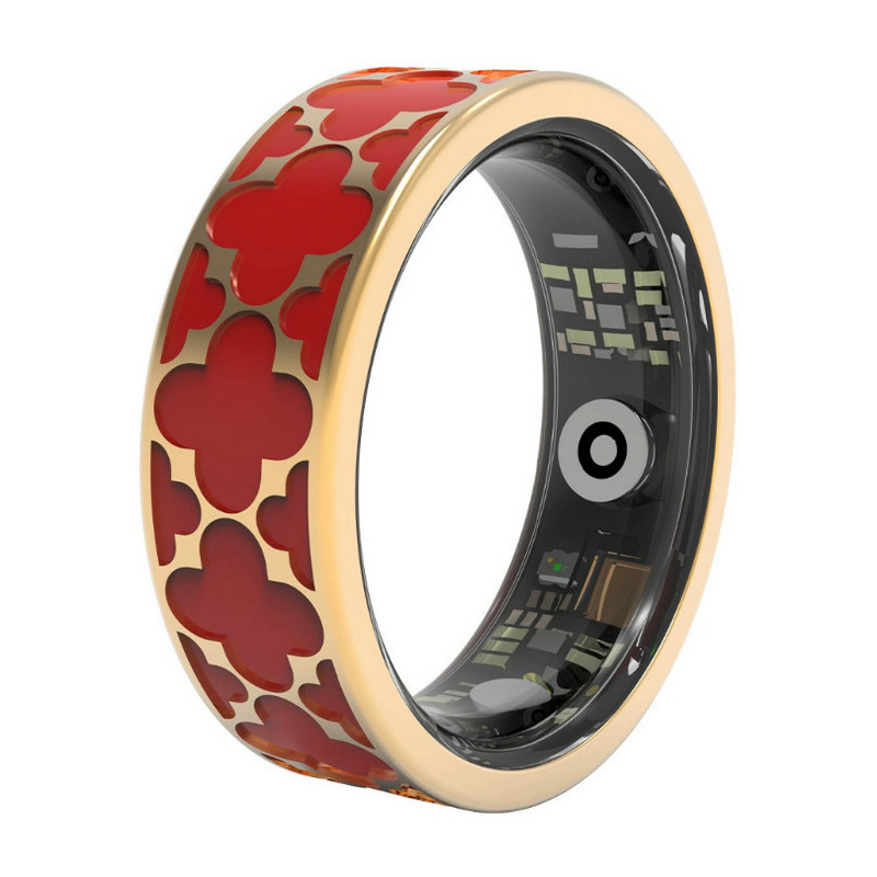 Titanio de oro rosa y esmalte rojo anillo inteligente ritmo cardíaco oxígeno ejercicio de sueño Cámara impermeable cámara bluetooth fabricante de porcelana