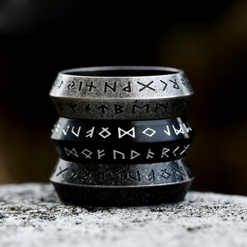 Nuovo design semplice ODIN NORENO VIKING AMULET RINE RINE PER UOMINO GIOITÀ VINTAGE IN ACCIAIO IN INSIERO CHIEDO CHIA Cina