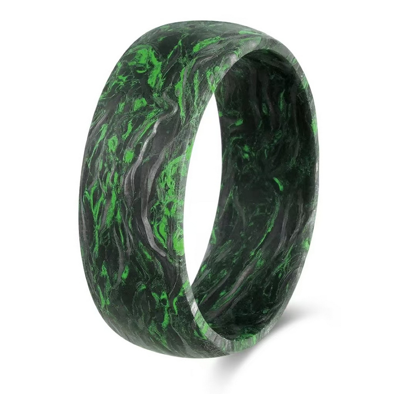 Materiales de alta calidad Anillo de boda de fibra de carbono forjado de Burl forjado para hombres Fabricante de China
