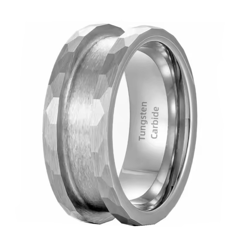 Venta caliente de alta calidad Estilo clásico Estilo de 8 mm anillo de tungsteno con tungsteno núcleo en blanco para madera ópal