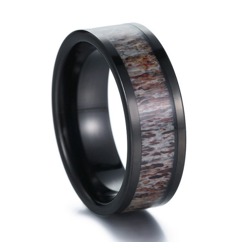 Anello antlerle in carburo di tungsteno neri in tungsteno neri: dove la forza incontra l'eleganza selvaggia produttore di porcellane