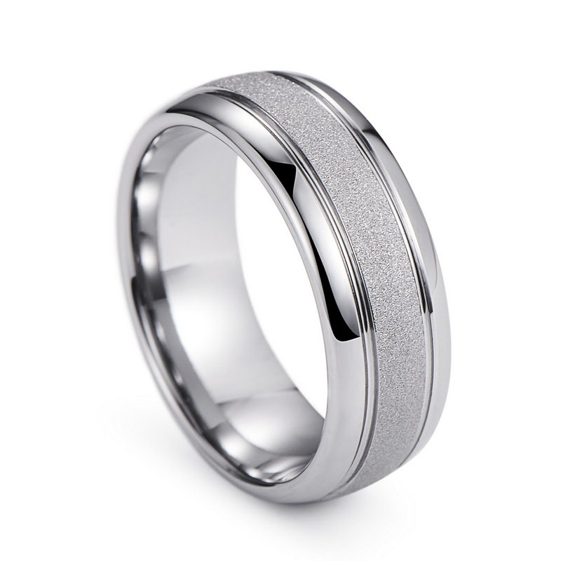Sandstrahlter Finish | 8mm Comfort Fit Ehering für Männer & Frauen | Hypoallergener, kratzfestem Wolfram-Carbid-Ring (Größen 6-14) | Großhandel verfügbar