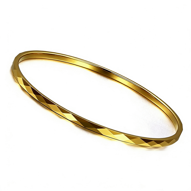 3mm Diamond-Faceted Tungsten Carbide Bracelet with Rose Gold Plating | Bulk Orders