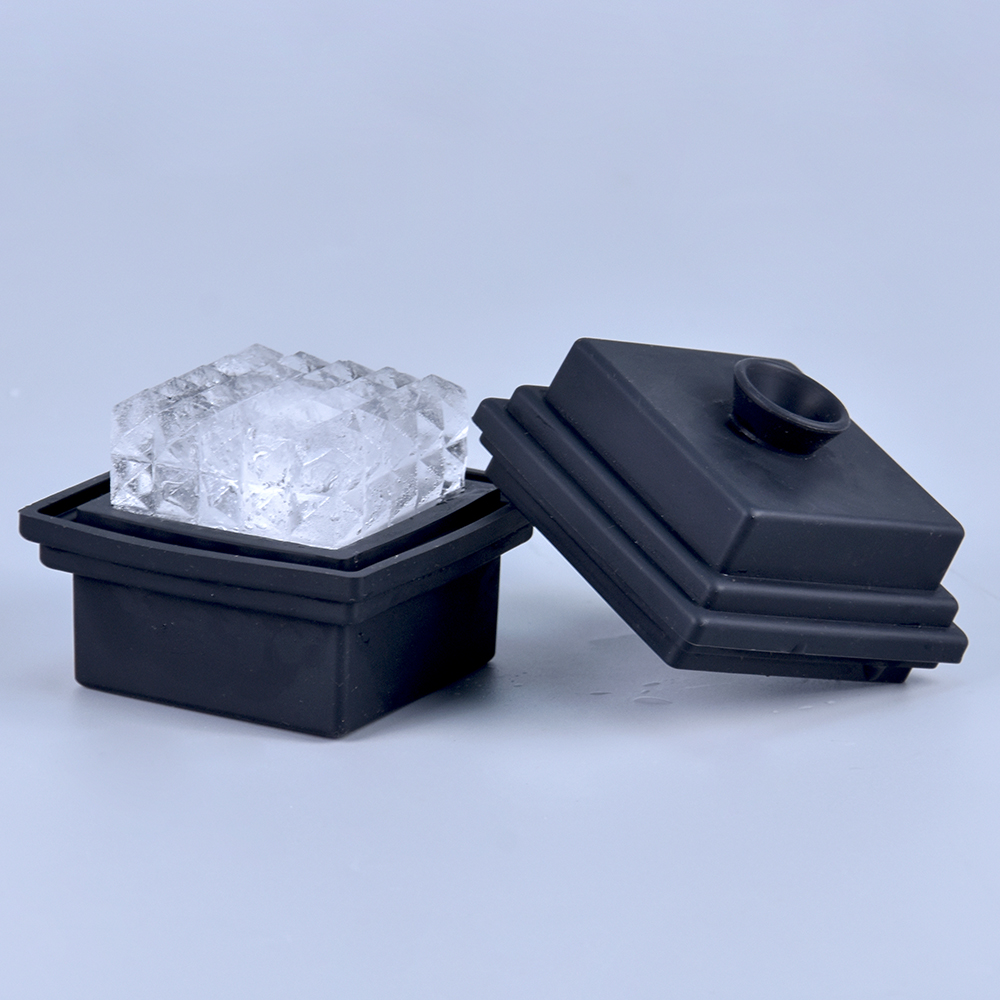 Benhaida Molde de cubo de gelo gigante de derretimento lento premium de fábrica com funil para fabricante de cubos de gelo de prisma único de silicone de uísque