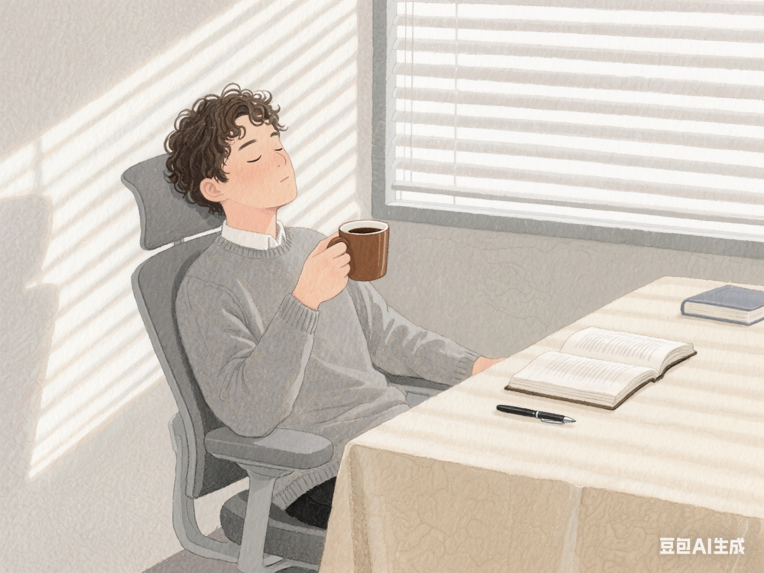 Employees drinking coffee
