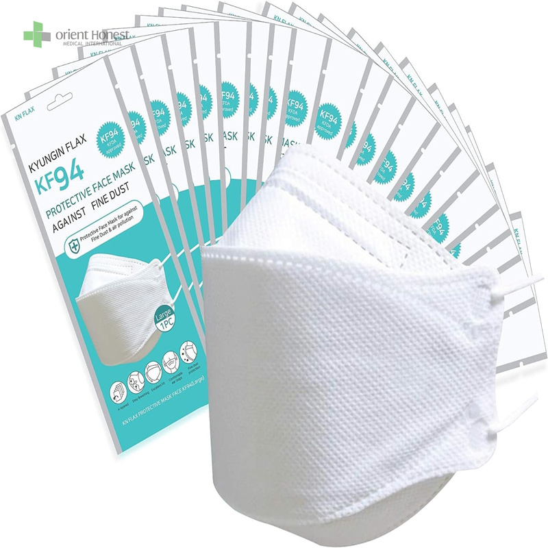 4ply non woven disposable white and black  KF94 face masks for adults