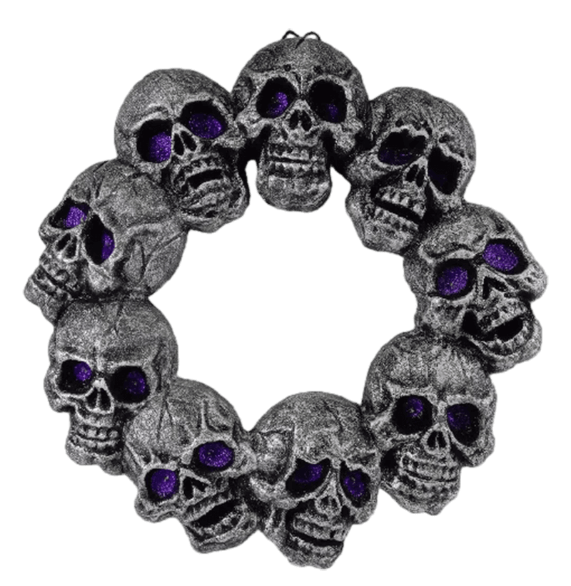 Senmasine Halloween Skeletschedel Krans 18 Inch Diy Voordeur Party Spooky Hangende Decoratie