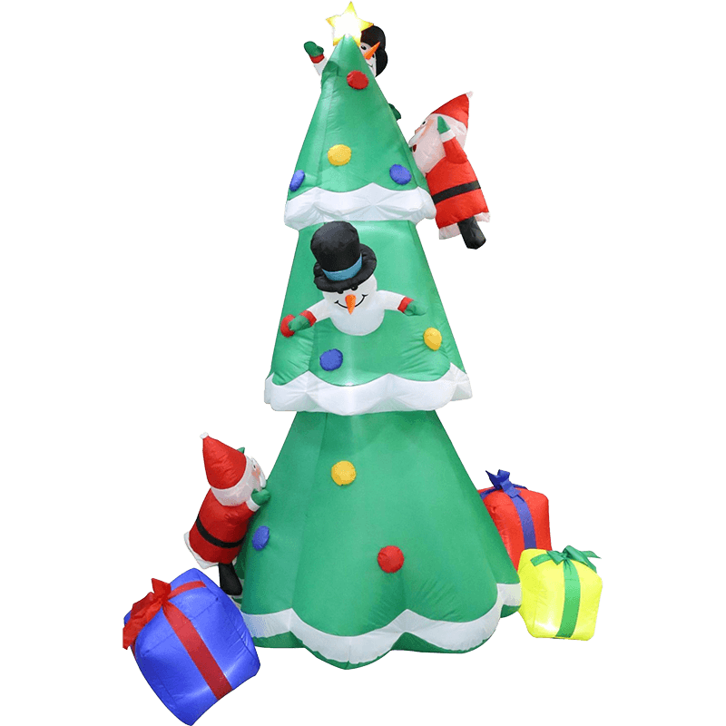 Árbol inflable de Navidad Senmasine, decoración navideña, luces Led integradas, decoración navideña para interiores y exteriores