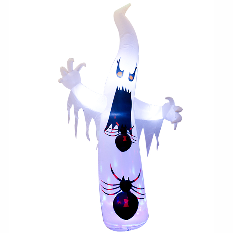 Senmasine Fantasma inflable de Halloween de múltiples estilos con luz de proyector de llama LED incorporada