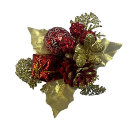 Senmasine Glitzer-Weihnachtspicks für Arrangements, Tannenzapfen, gemischte Ornamente, Weihnachtsbaum-Party-DIY-Dekorationen