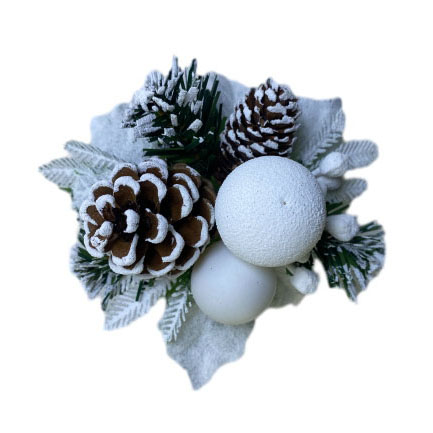 Senmasine – pics de noël givrés pour bricolage, décorations de couronne de noël, Branches d'aiguilles de pin floquées de neige