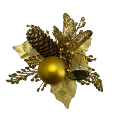 Senmasine glitter kerstprikkers ornamenten met kunstmatige bladeren dennenappel kerst DIY-decoratie