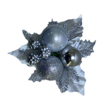 Senmasine 银色圣诞饰品精选带闪光饰品 DIY 圣诞礼物节日冬季装饰