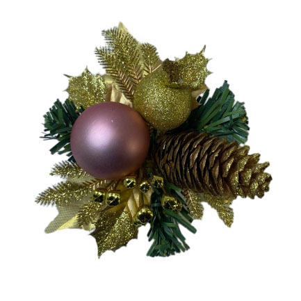 Senmasine glitter artificial pinecone picks mixed baubles ball ornaments for Christmas winter holiday DIY decoration