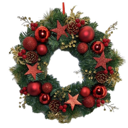 Senmasine 30cm 40cm artificial christmas wreath with star ornaments ball festival holiday xmas decoration