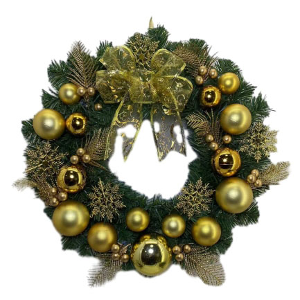 Senmasine 40 cm décor de couronne de Noël avec des arcs ornements décoration de festival porte d'entrée suspendue