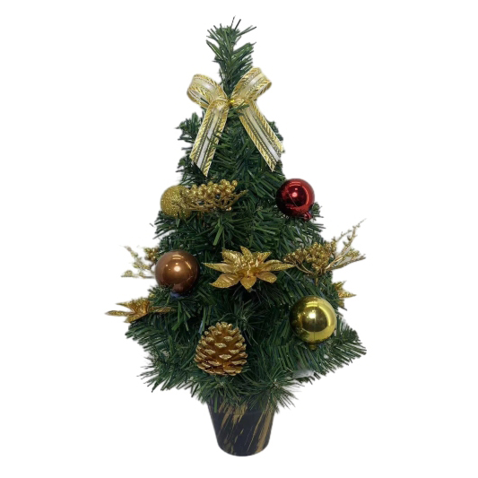 Senmasine 40 см рождественская настольная елка с бантами, смешанные блестящие украшения, шар, пуансеттия, стол, украшение для дома