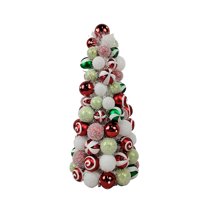Senmasine 40 cm Kugel-Kegelbaum für Weihnachtsparty-Zubehör, Heim-/Innen-Tischdekoration