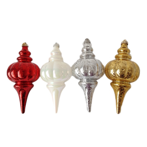 Senmasine – boules coniques de 25cm, à suspendre, décor de fête de noël, en plastique incassable, ornement de forme spéciale