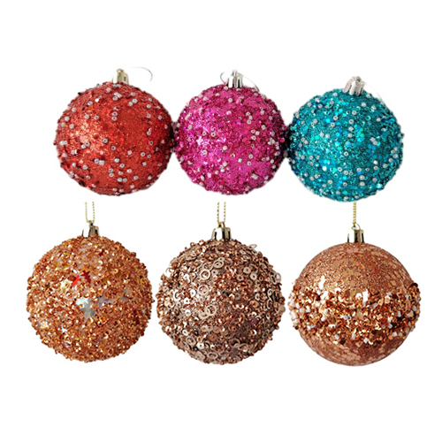 Senmasine palline di Natale in plastica glitterate per appendere decorazioni natalizie, infrangibili, palline per ornamenti a forma speciale