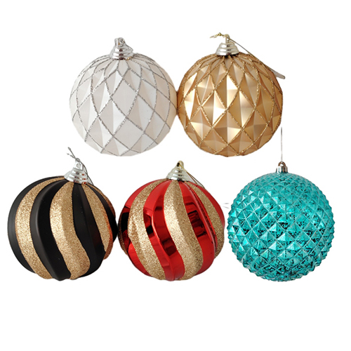 Senmasine 12 cm bruchsichere Weihnachtskugeln, speziell geformte hängende Ornamente, einzigartiger Weihnachtsanhänger, Kunststoffkugel