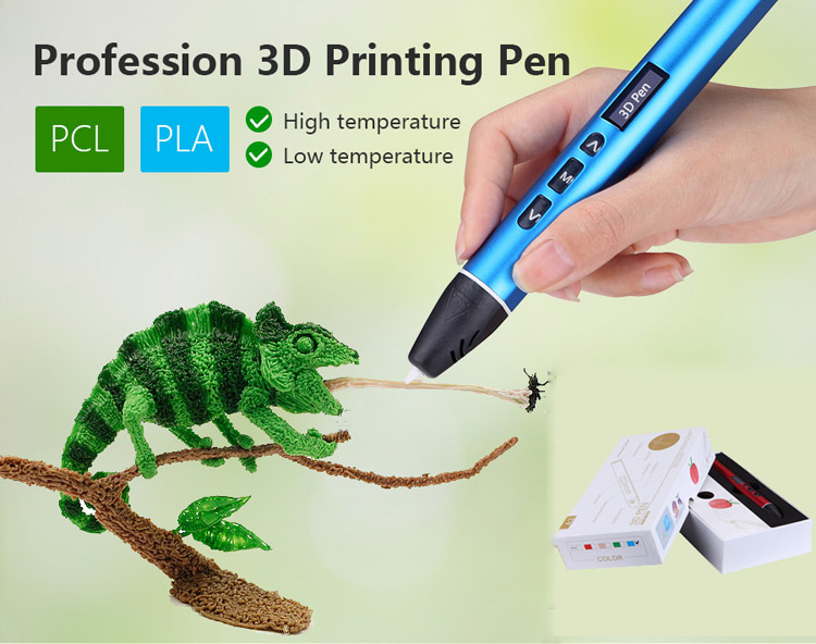 Compatibele PCL PLA ABS multi-filament print 3D-pen printerpen voor kindercadeau
