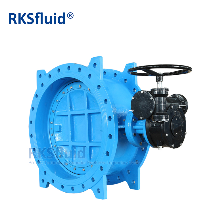 RKSfluid Brand BS EN Ductile Iron EPDM Seated Double Eccentric Flange Butterfly Valve DN1000 DN1200 for Water Use