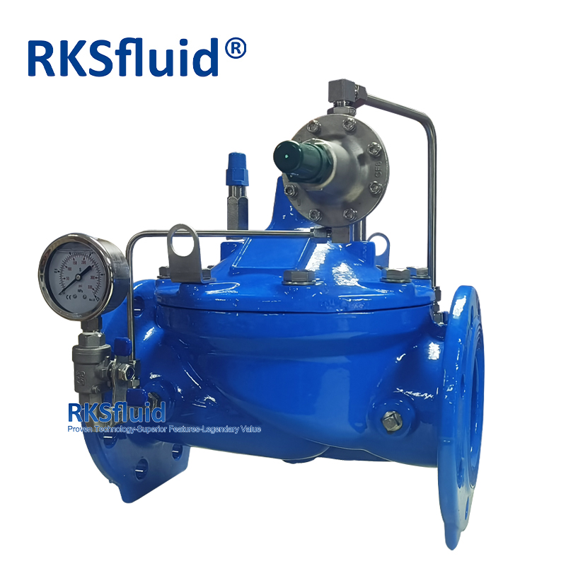 Industrial hydraulic control flanged ductile cast iron pressure reducing valve for water