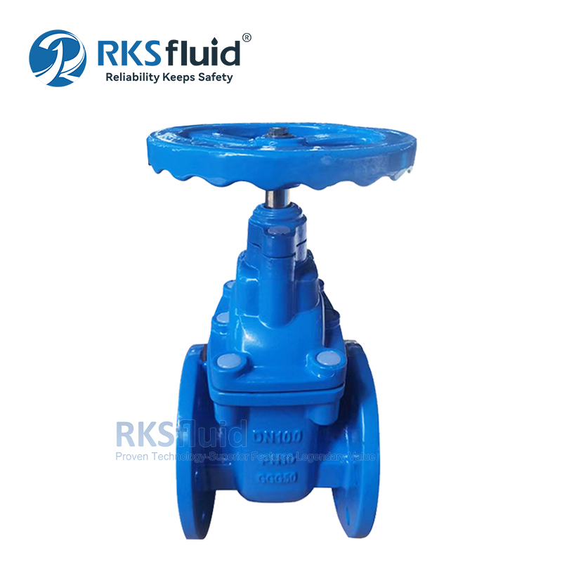 DIN F4 ductile iron metal seated double flange gate valves PN16 BS5163 for water