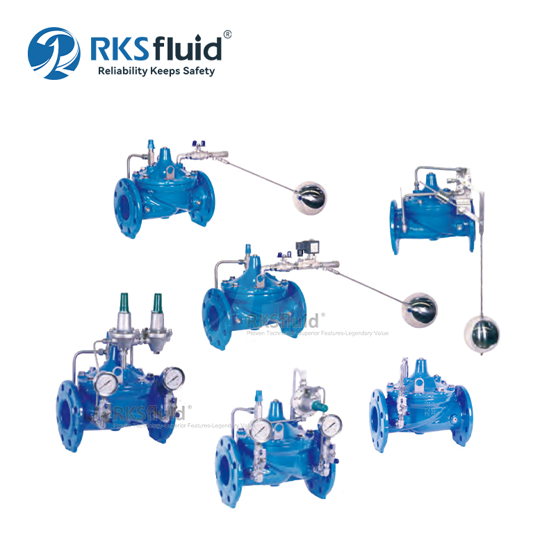 Série Chimaera fornecedores chineses válvula principal flange de ferro dúctil válvula de controle flutuante de fluxo automático PN16 para água