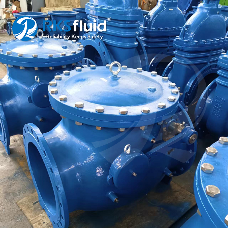 BS5153 metal seated wafer type ductile iron 8inch swing check valve DN450 PN16 for drinking water