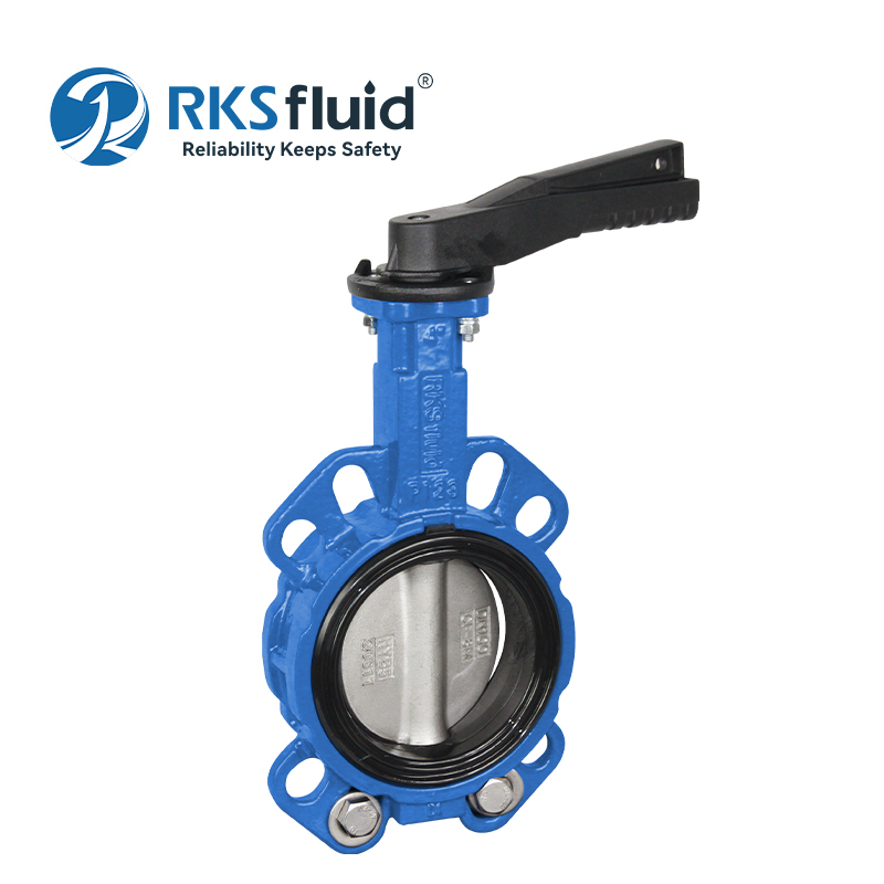RKSfluid Preço direto de fábrica Aço inoxidável Motorizada Válvula de borboleta Manual de ferro dúctil Manual de wafer Butterfly Válvula DN100