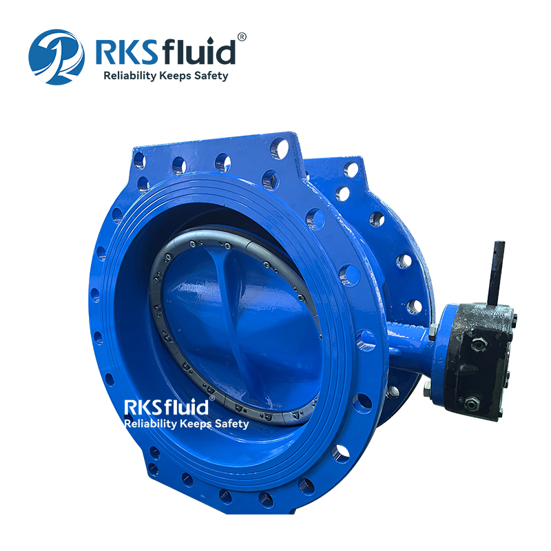 RK ฟลูอิด วาล์วผีเสื้อแปลนหน้าแปลนประหลาดสองชั้นเหล็กหล่อจากโรงงานคลาส 150 สำหรับท่อส่งน้ำ