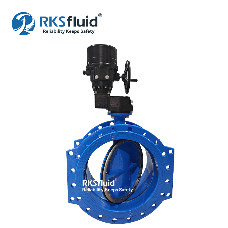 Индивидуальный двойной эксцентриковый клапан-бабочка с электрическим приводом, фланцевый высокопроизводительный клапан-бабочка DN500 PN16 PN25