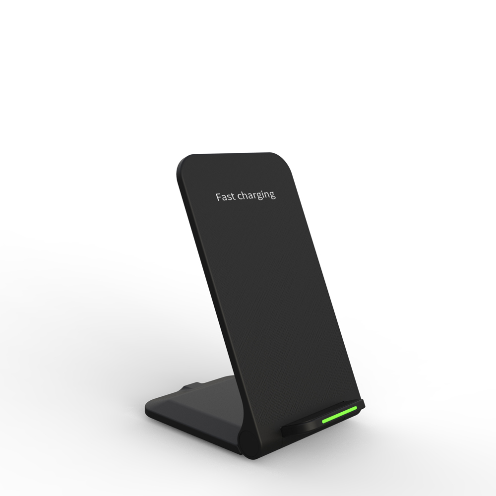 Supporto per telefono con caricabatterie wireless veloce pieghevole da 15 W a prezzo economico con design a 2 bobine per la ricarica verticale e orizzontale (MH-D15)