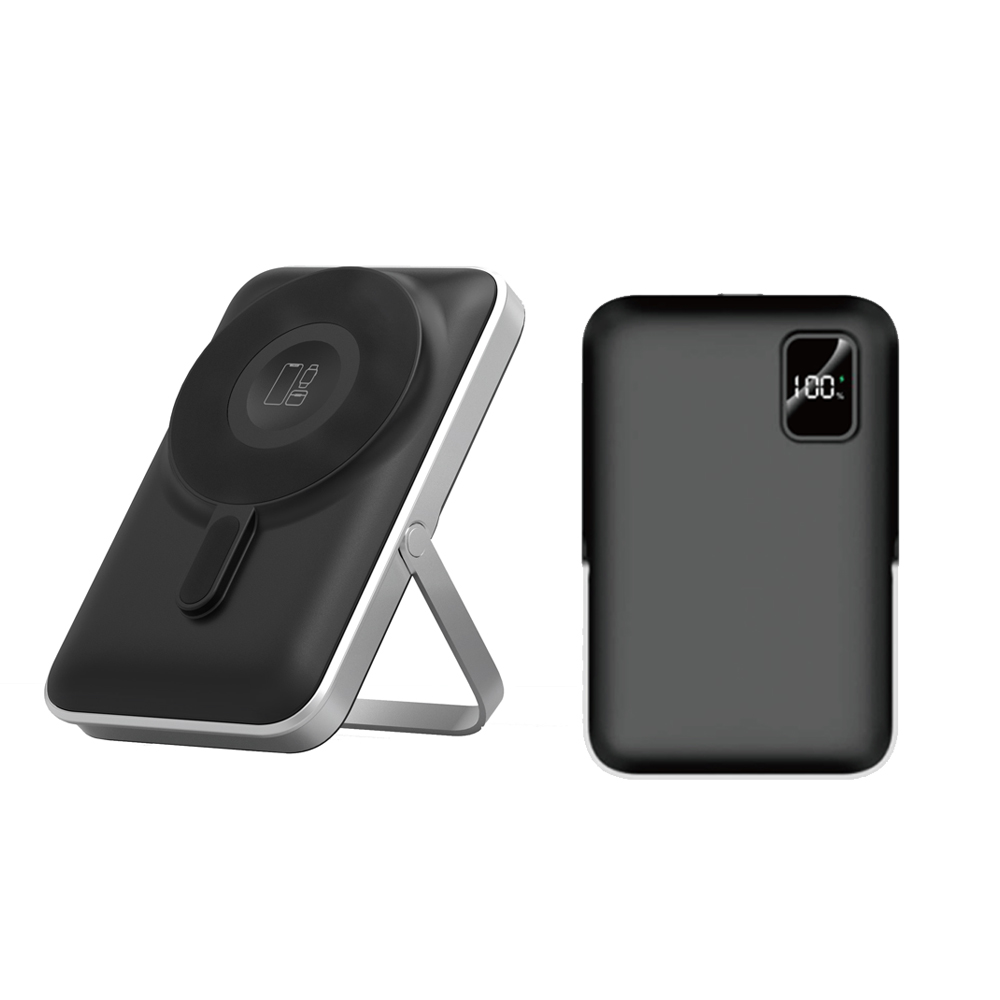 Power bank di ricarica wireless magnetico MagSafe 3 in 1 da 10000 mAh con supporto per telefono con staffa metallica pieghevole per auricolari iPhone iWatch (MH-P70)