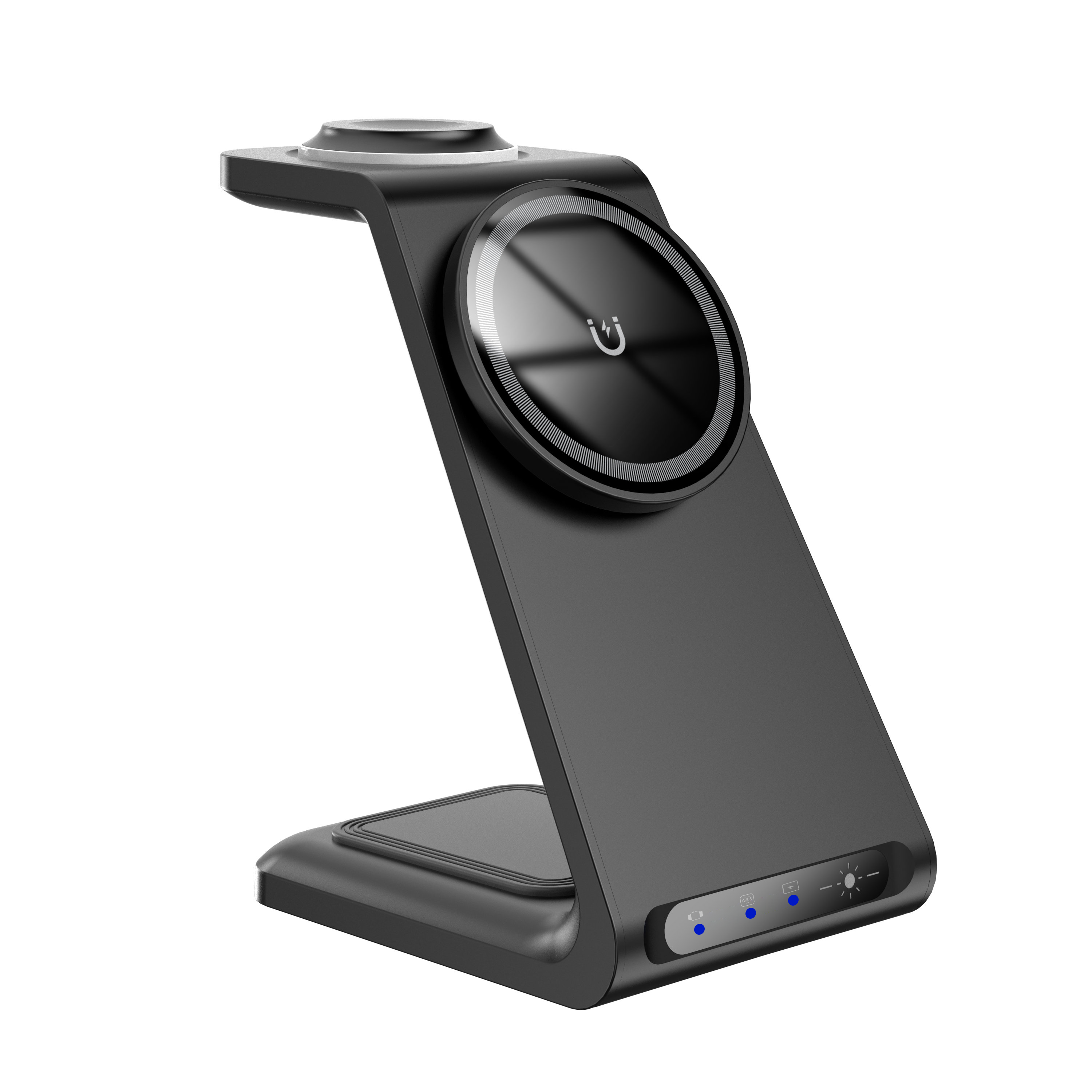 Stazione di ricarica MagSafe wireless magnetica da 15 W a prezzo più economico con luce notturna a LED per smartphone, Apple Watch e AirPods (MH-Q500)