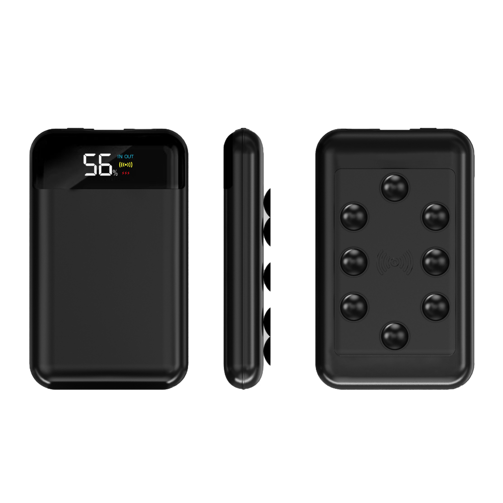 Power bank con ricarica wireless veloce da 10000 mAh 15 W con forte supporto a ventosa e display di alimentazione digitale a LED Ingresso uscita USB-C (MH-P37)