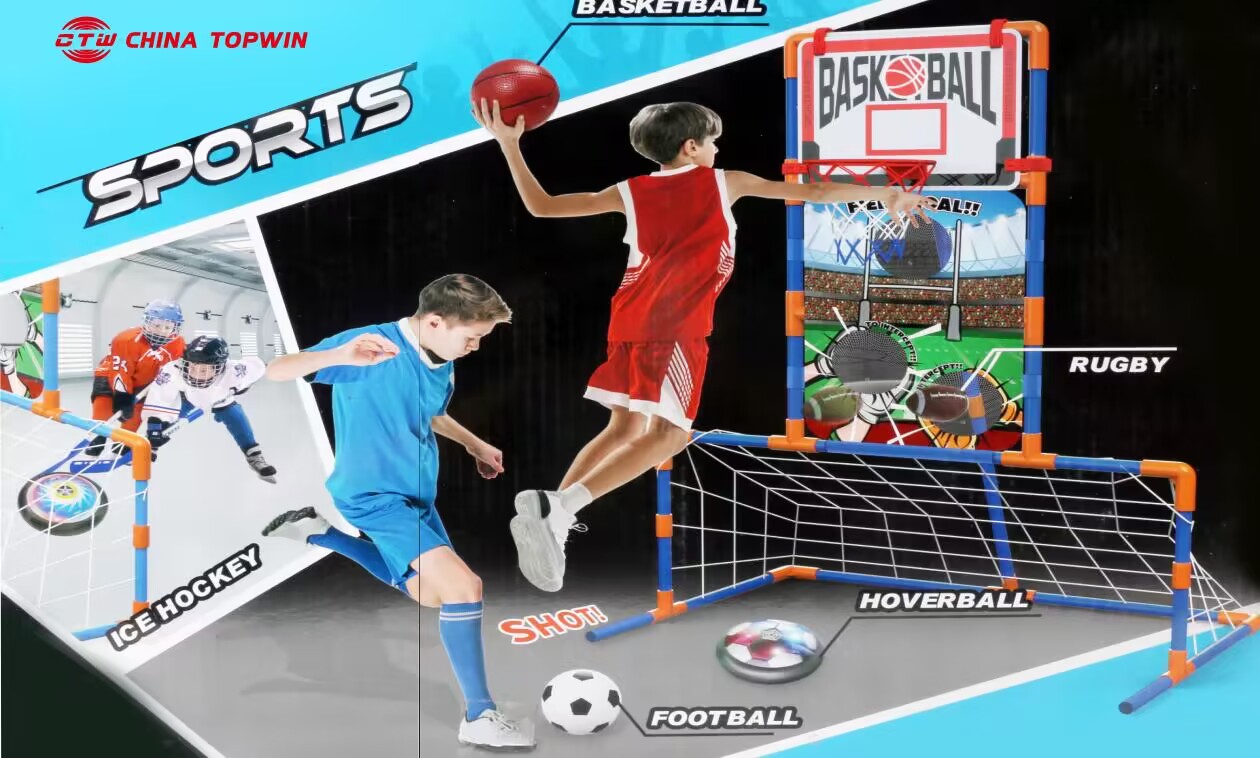 5 In 1 Sport Game Toy Set Football Basketball Set Interactive Training Game Toys for Indoor Outdoor Sports Ball Game