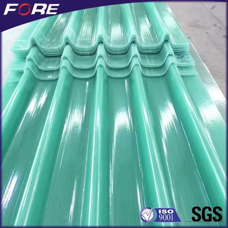 Transparente transparente y corrugado de fibra de vidrio reforzado con plástico FRP FRP Roofing Sheet para la venta