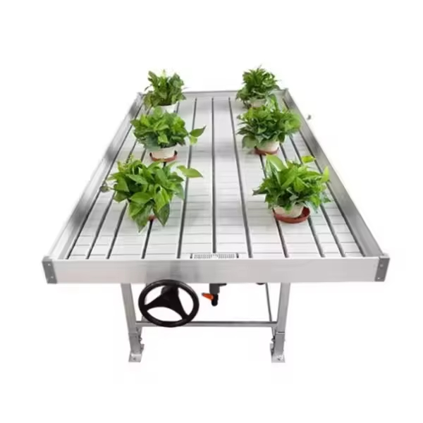 Agricultural Greenhouses Hydroponic 4x8 Ebb and Flow Flood Rolling Bench Grow Tables