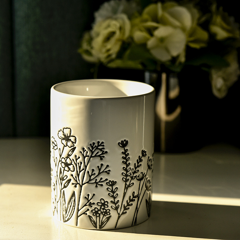 Wholesale customized empty ceramic candle vessels candle holders