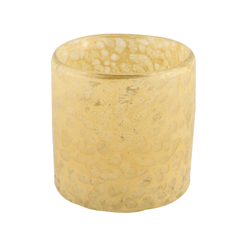 Sunny Glassware etched mosaic effect handmade glass candle vessels
