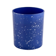 China White spots blue container candle luxury candle Jars glass manufacturer