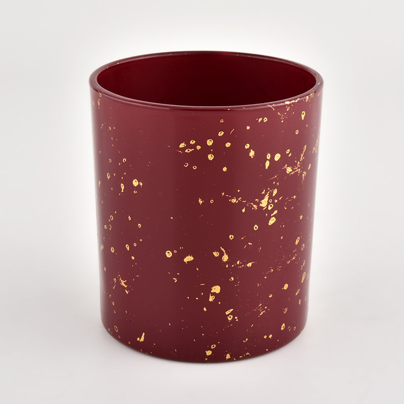 Wholesale red glass candle jar with high quality
