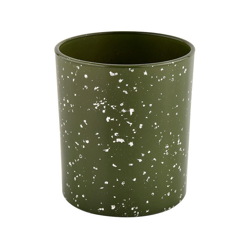 Wholesale Custom Unique green Glass Empty Glass Candle Jar